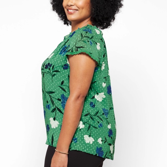 💚 NWT! Daniel Rainn Split Neck Top - Picture 2 of 7